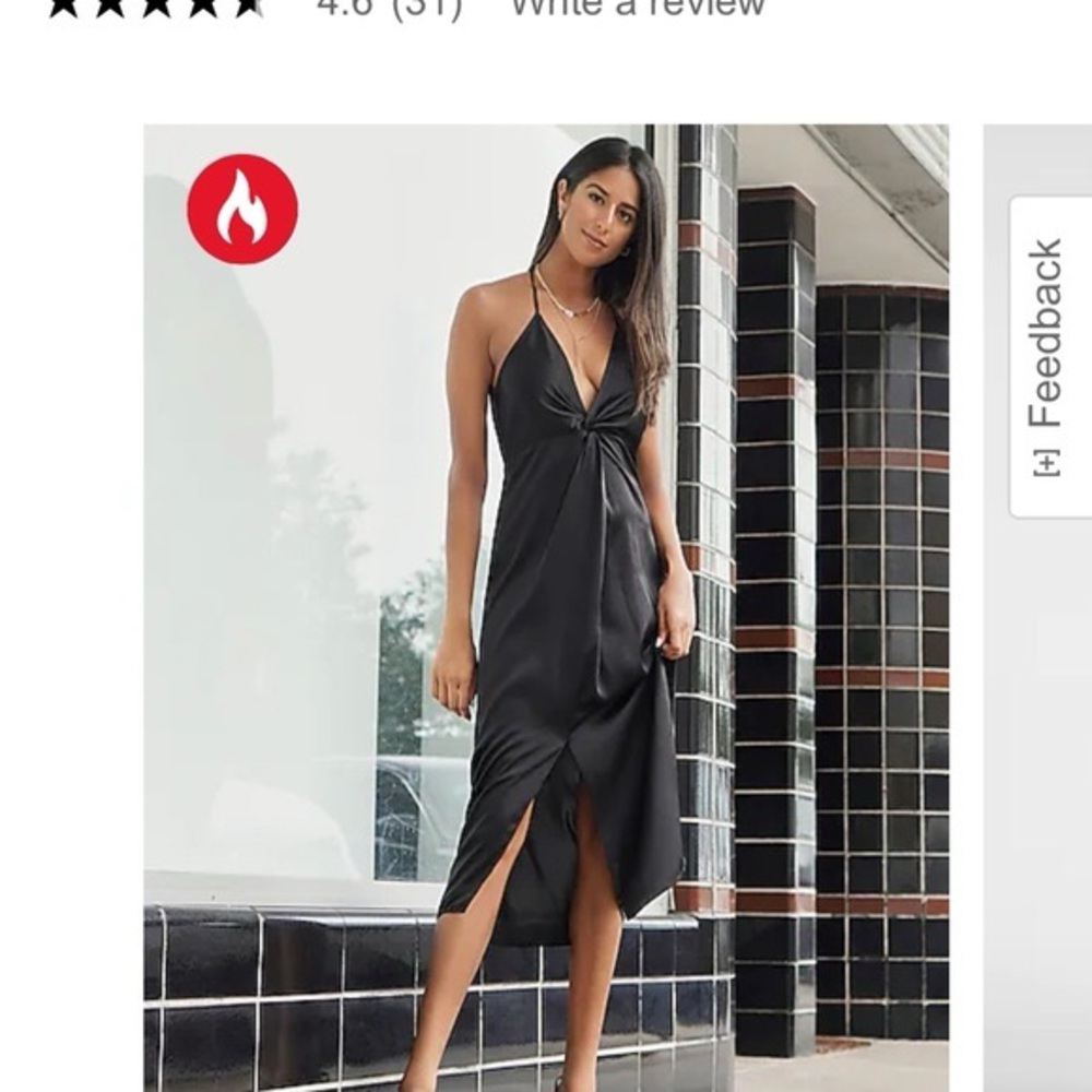 Express Satin Slip Dress in Black